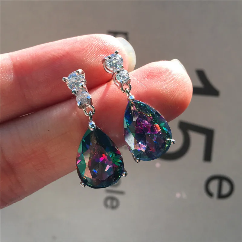 Женские серьги серебряного цвета роскошные длинные Винтажные с кристаллами из