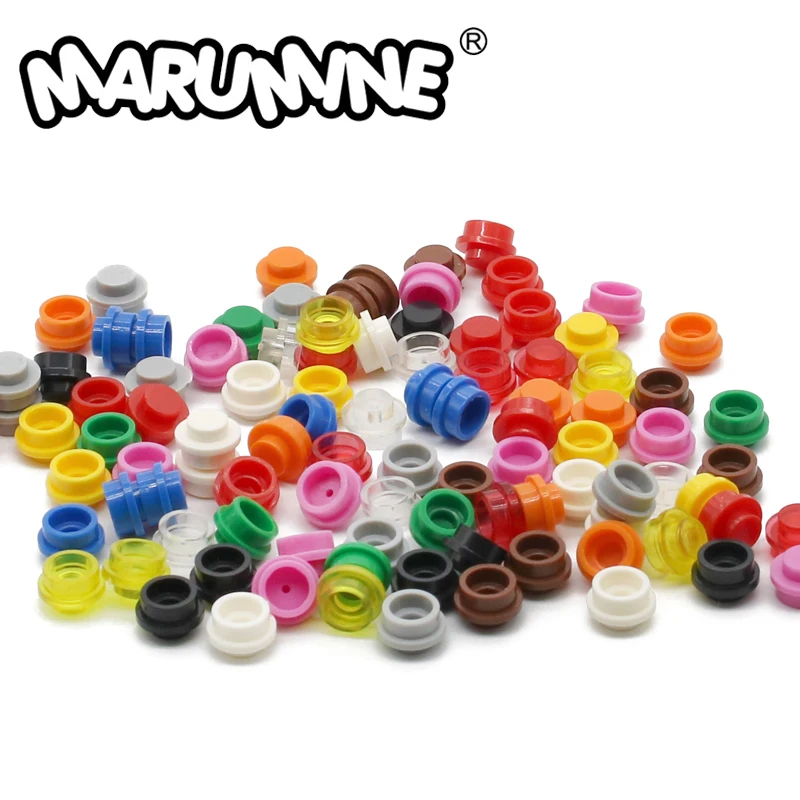 Marumine 500 шт. 1x1 круглый кирпичи пластины с прямым краем строительные блоки