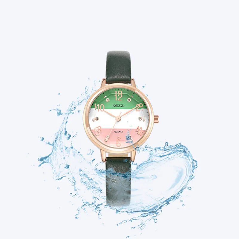 

Women Watches Simple Leather Quartz Wristwatch Women Luxury Crystal Color Matching Wrist Watch Women Elegant Ladies Female Clock
