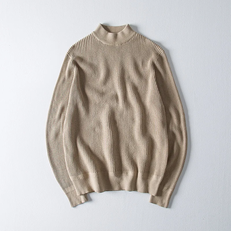 Мужская водолазка с высоким воротником повседневный винтажный серый свитер