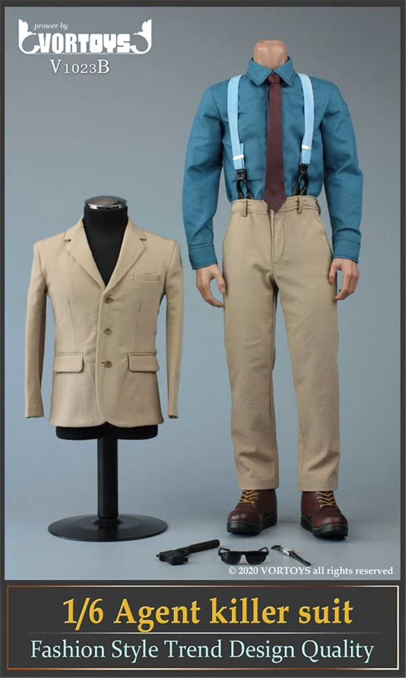 vortoys 16 v1023 agent killer suit clothes fit 12inch male action figure body free global shipping