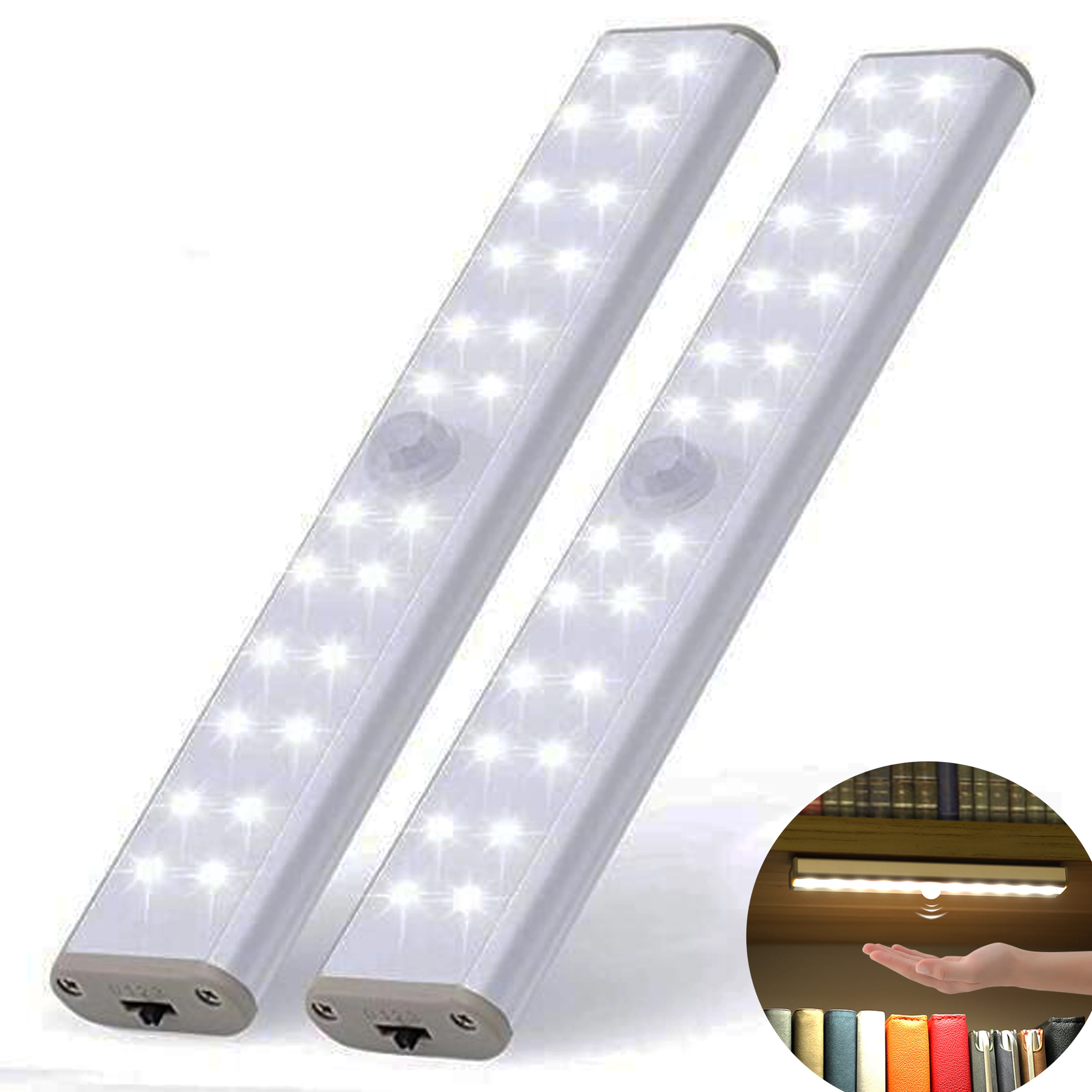 LED Wireless Lamp Under Cabinet led Bed Lights With Pir Motion Sensor lamp Kitchen USB Rechargeable lighting  Stairs Wardrobe