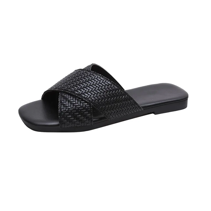 Шлепанцы женские из искусственной кожи AARDIMI сланцы плоская подошва однотонные