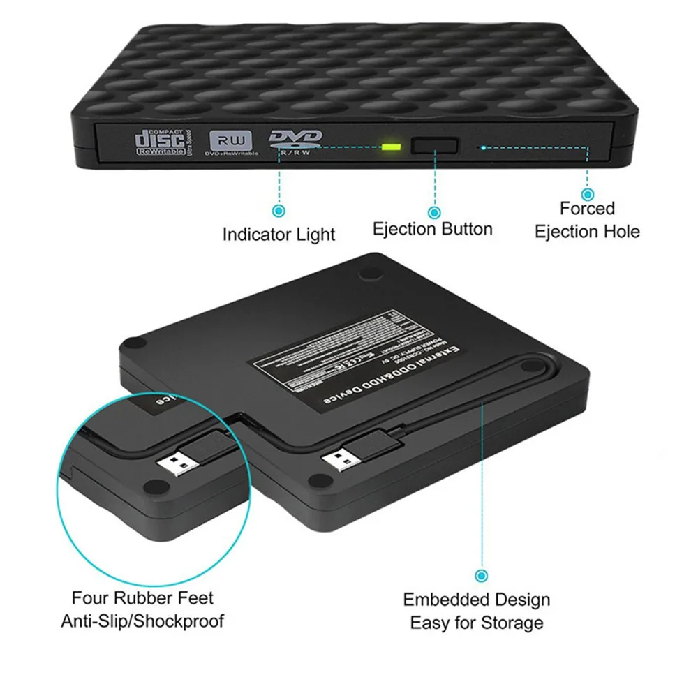 YiYaYo оптический привод USB 3,0 DVD привод CD rom плеер DVD RW горелка для ноутбука hp lenovo компьютер PC Macbook OS Окно 10