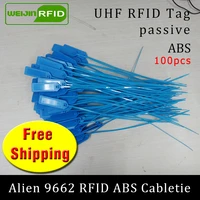 rfid tag uhf abs cable tie alien 9662 915m 868m 860 960mhz higgs3 epc 6c 100pcs free shipping smart long range passive rfid tags
