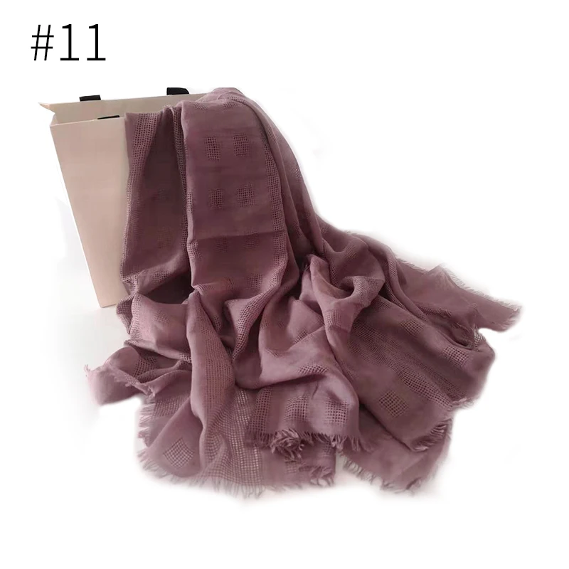 Fashion solid color scarf viscose scarf piercing plaid shawl plain scarves maxi hijab muslim head hijabs wrap muffler 10pcs/lot