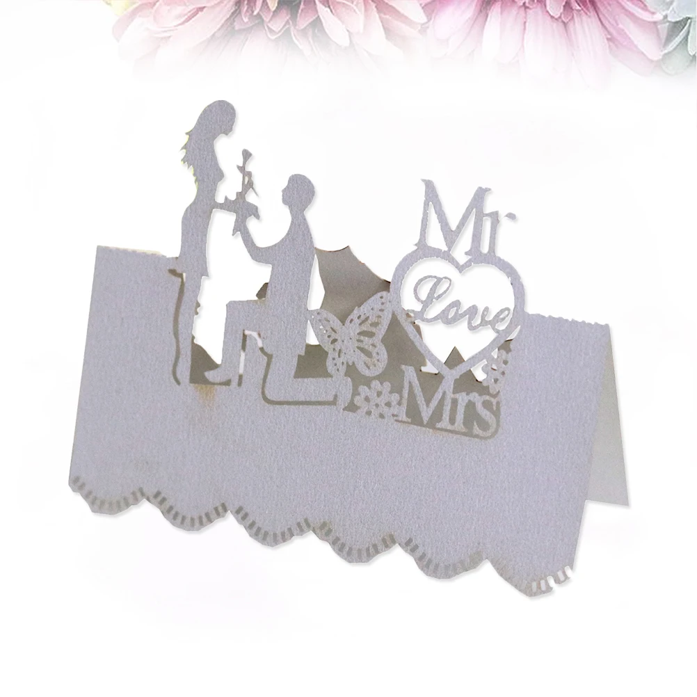 50 шт. Роскошная пустотелая элегантная карточка для сиденья на день рождения