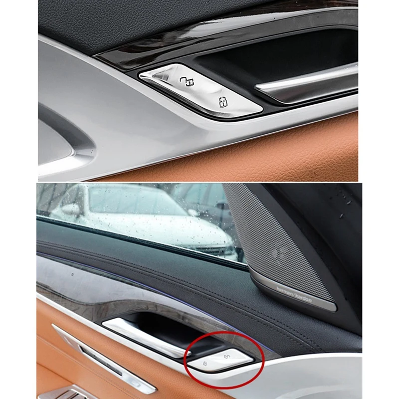 

for 5 Series G38 G30 6GT F10 Car Door Unlock Switch Button Cover Trim Sticker Accessories for 6 Series G01 X3 X4