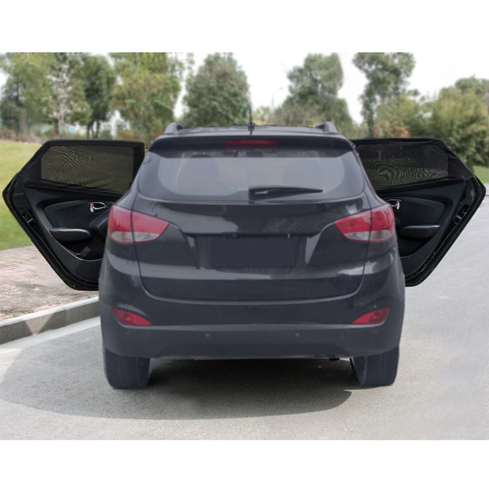 

2pcs Car Sun Shade Side Window Sunshade Universal Fit Rear Large Double Layer Mesh Sun Block Car Accessories