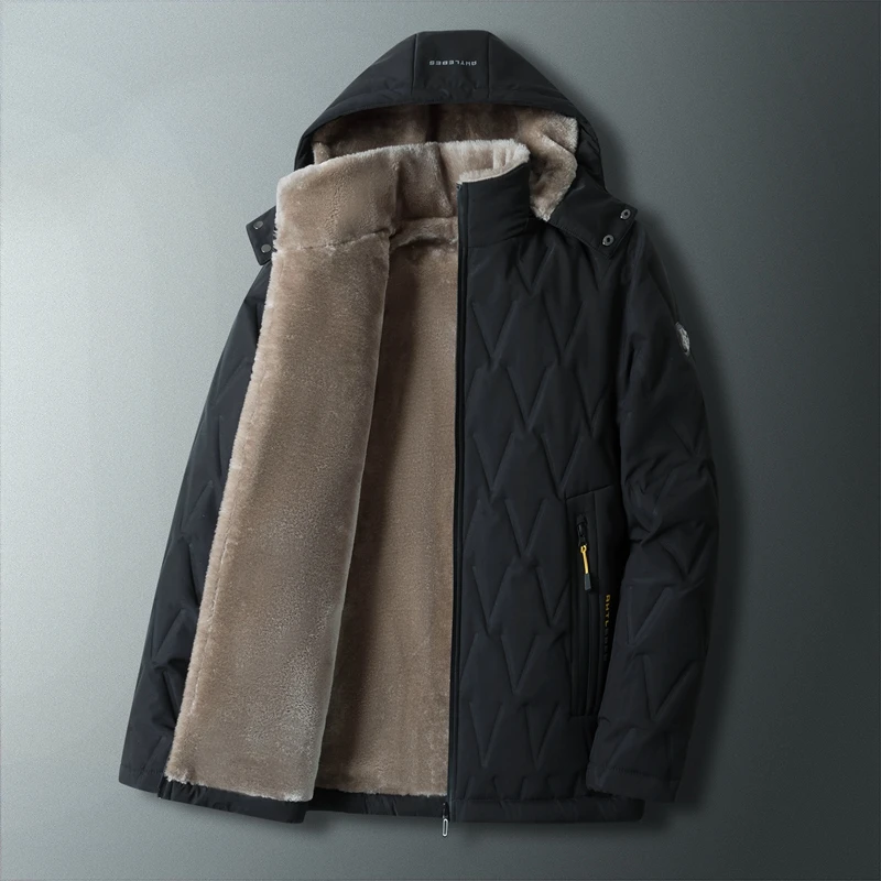 Толстая флисовая парка с капюшоном для мужчин новинка зимы 2021