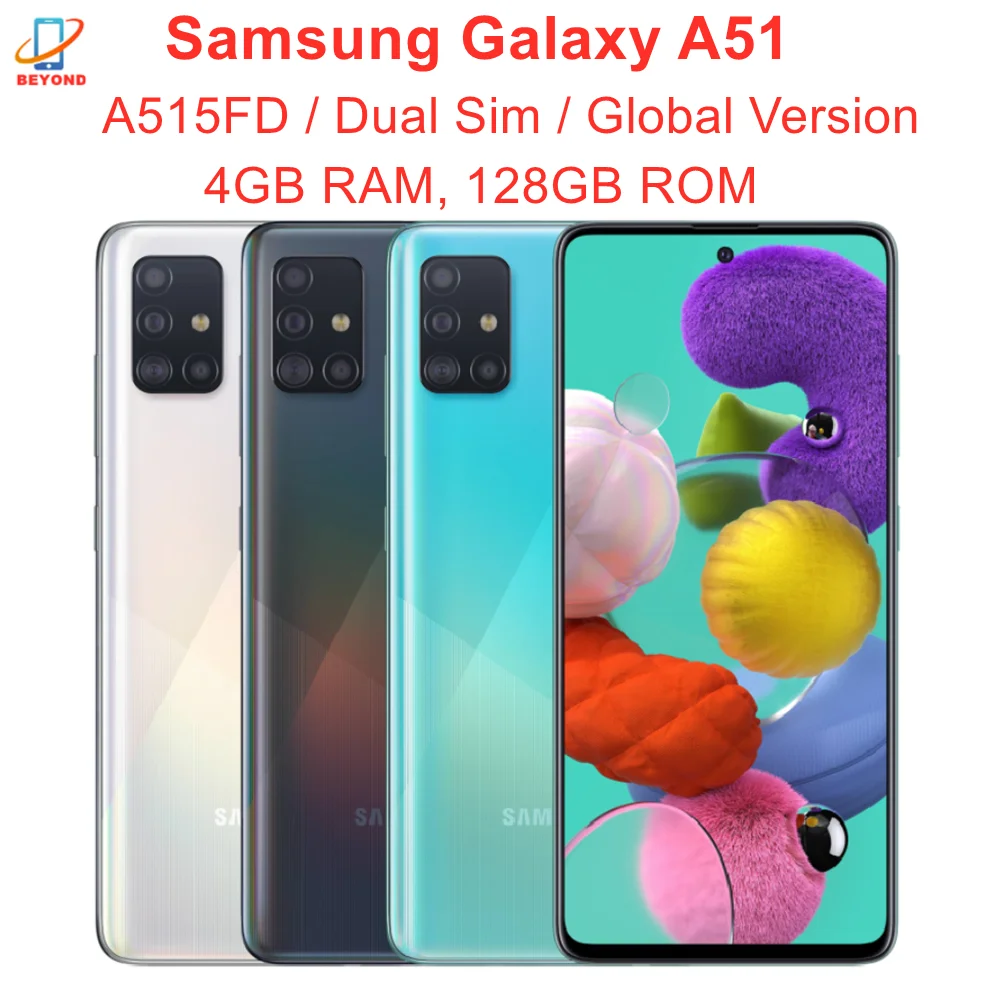 Samsung Galaxy A51 A515FD Dual SIM глобальная Версия 6 5 &quot4GB RAM 128GB ROM Octa Core 4 камеры Exynos отпечатков