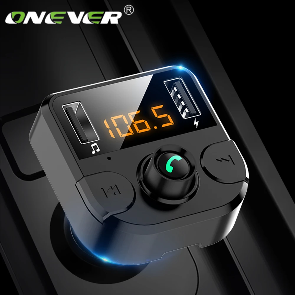 Автомобильный fm передатчик Onever с ЖК дисплеем mp3 плеером беспроводным Bluetooth