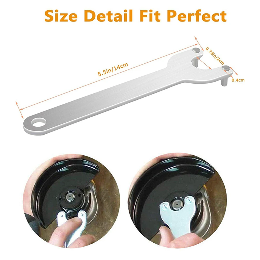 

Flange Spanner Wrench For Grinder W/ Lock Disc Holder Nuts Set Adjustable