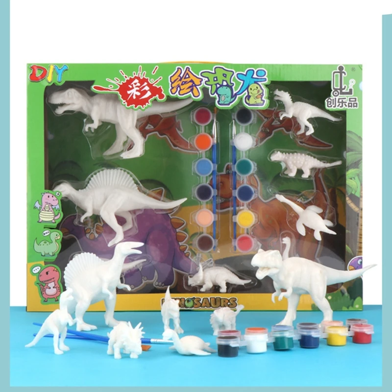 

DIY Coloring 3D Painting Animal Dinosaur Model Drawing Graffiti Toy Set Kids Children Non-toxic Paint Arts For Kids Girls Boys