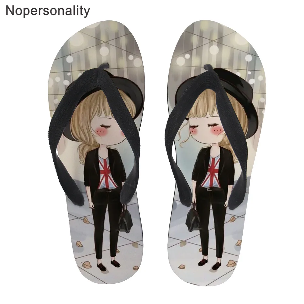 Шлепанцы Nopersonality женские с мультяшным рисунком удобные летние пляжные шлепанцы