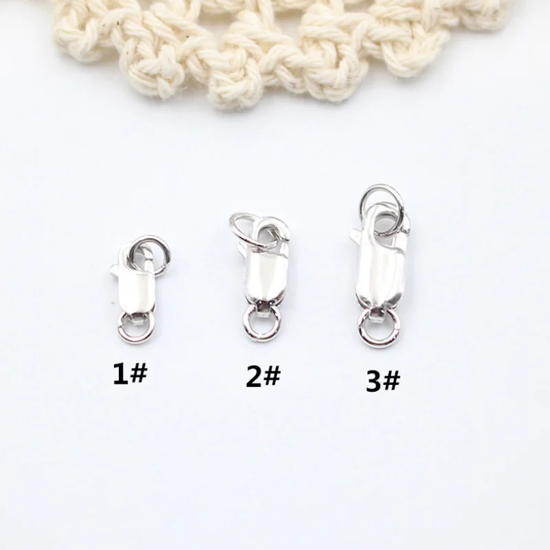 3 шт. серебряная пряжка-карабин для изготовления ювелирных изделий 3-4 мм |