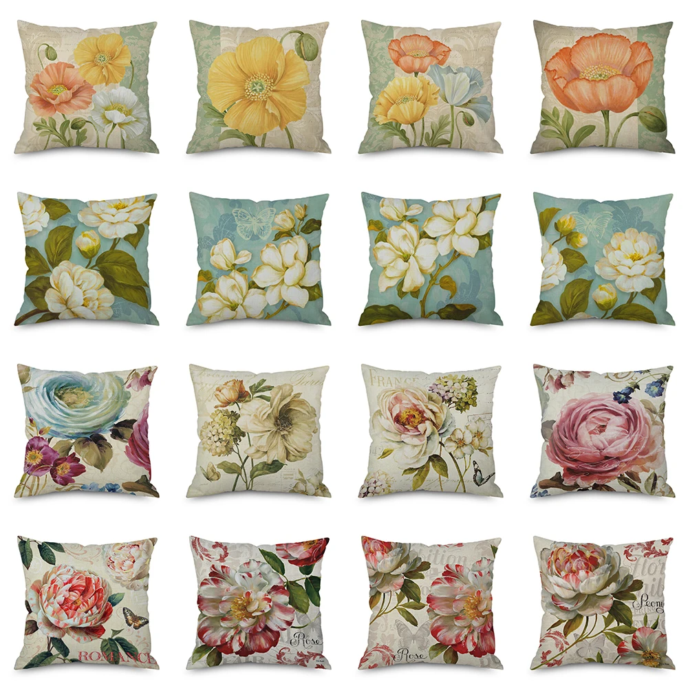 Цветок чехол для подушки с принтом Диван офисный Декор дома Наволочка на