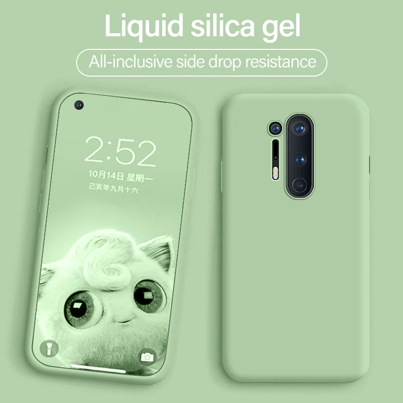 

Ultra-thin Cute Liquid Silicone Phone Case For Oneplus 8Pro 8 7TPro 7T 7Pro 7 Luxury Colorful Soft Cover Coque