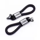 1 шт. модный кожаный плетеный шнур, брелок из цинкового сплава с логотипом, брелок для ключей для BMW, Mercedes, Benz, Honda, Toyota, Peugeot, автомобильные аксессуары