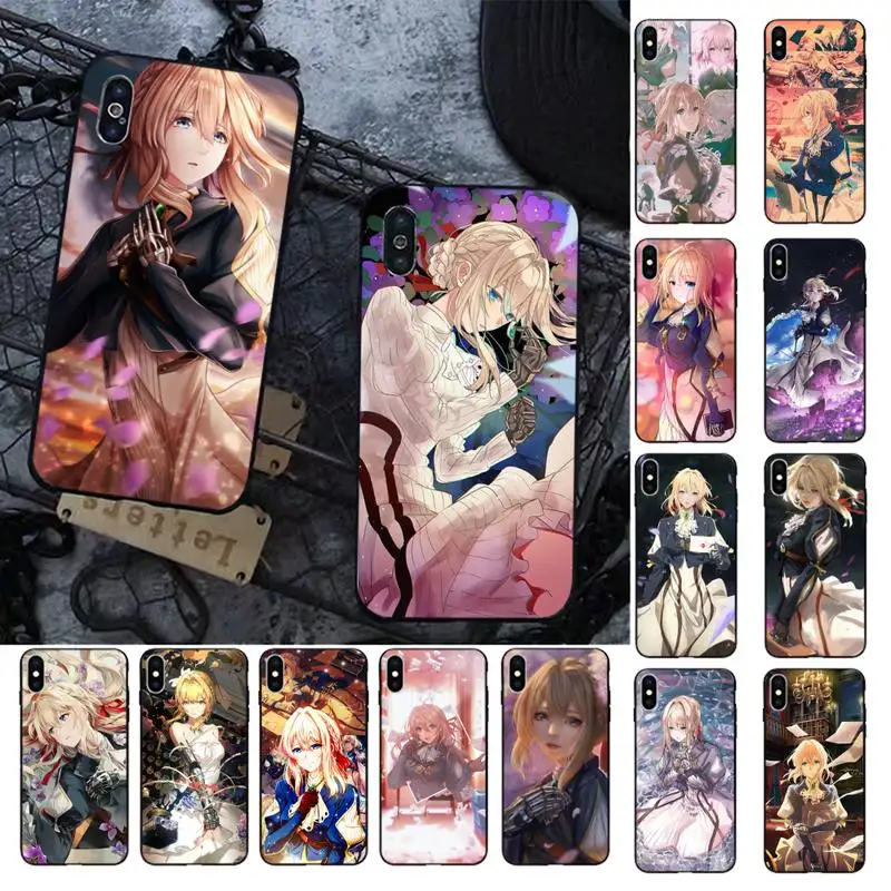 

FHNBLJ Anime Violet Evergarden Phone Case for iPhone 11 12 13 mini pro XS MAX 8 7 6 6S Plus X 5S SE 2020 XR case