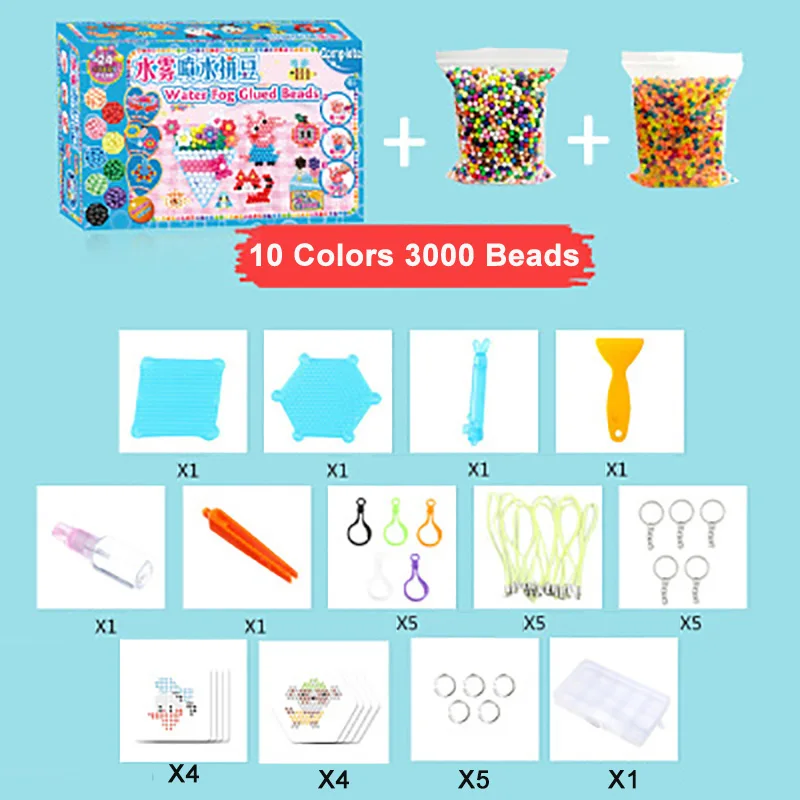 Set D DIY 3D бусина Обучающие игрушки-головоломки 11400 шт водные липкие бусины игрушка ручная работа для детей волшебный шарик - Цвет: Set D