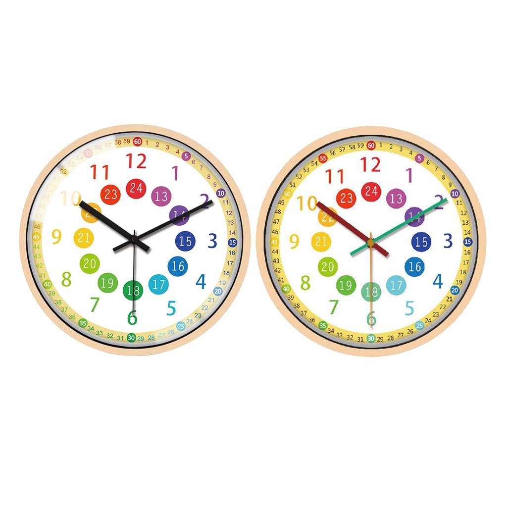

Education Wall Clock Living Room Children Room Fashion Round Wall Clock Modern Design Kids Bedroom Home Decor