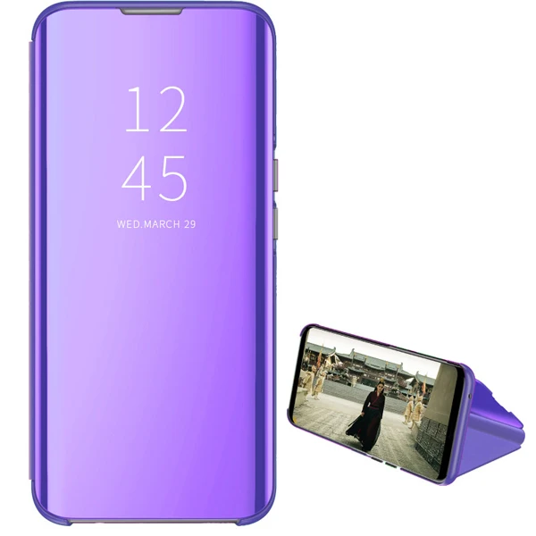 Purple Умный зеркальный флип-чехол для huawei Honor 20 Pro Lite 10 8A 8S 8X9 Lite P20 P30 mate 20 Lite Pro Y6 Y7 Y5 Y9 P Smart Nova 3 - Цвет: Purple