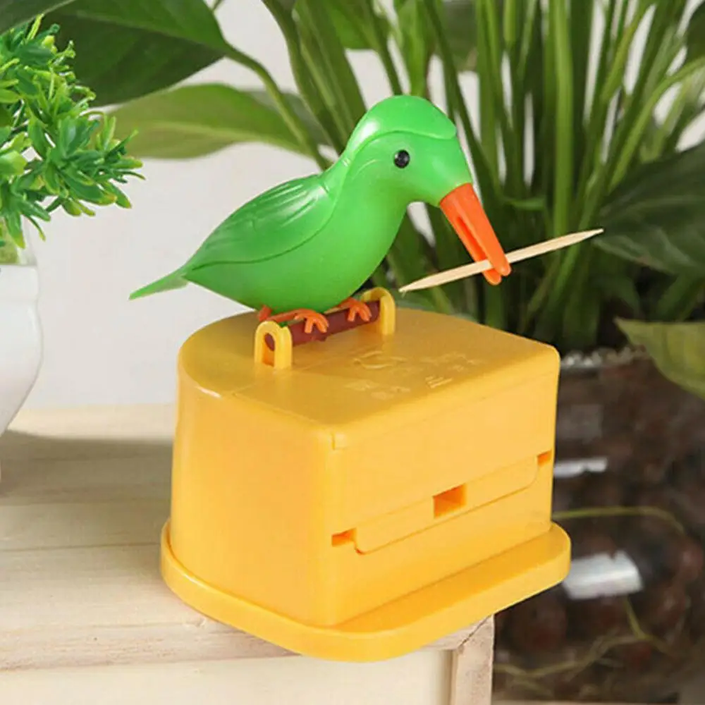 

New Cute Hummingbird Toothpick Dispenser Gag Gift Cleaning Teeth High Quality Material Automatic Bird Toothpick Box Hot New Ship