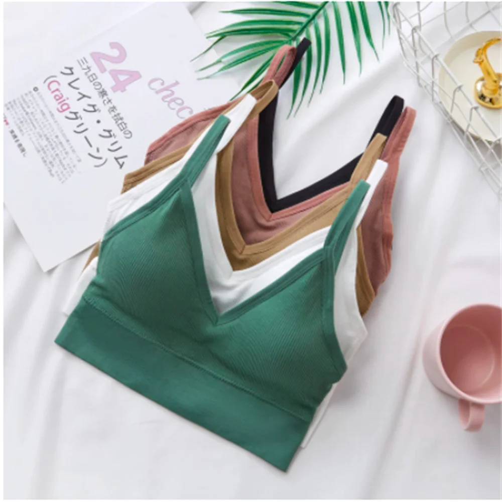 

New Women Sexy Crop Tops Bra Tube Top Female Streetwear Sleeveless Seamless Sports Bra Crops Camis Tee Bandeau Basic Tank