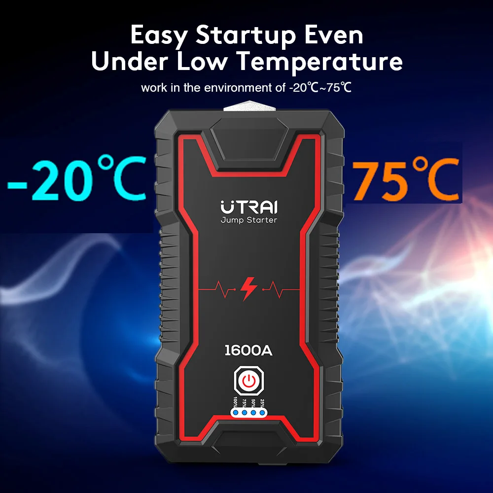 UTRAI 16000mAh 1600A блок питания стартер для автомобиля Портативное аварийное зарядное