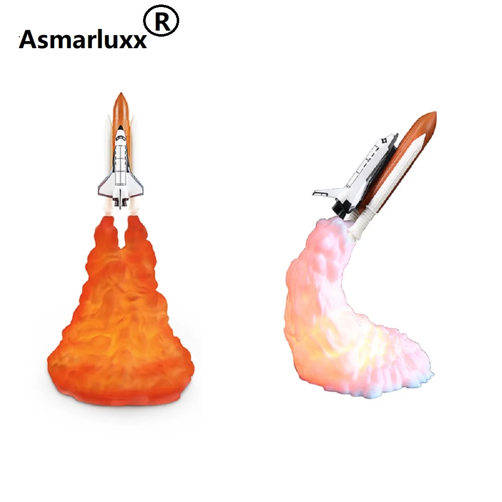 Последняя дропшиппинг 3D принт космический челнок лампа Перезаряжаемые ночной