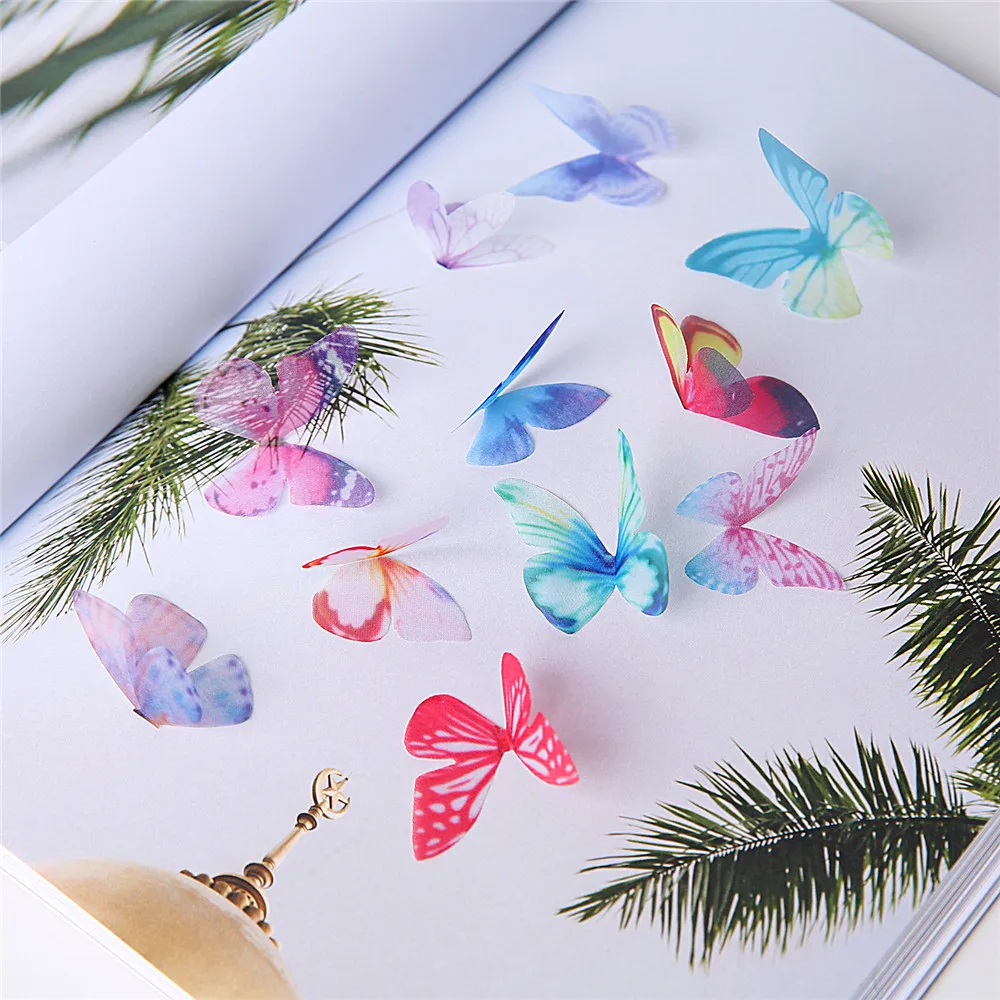 50Pcs Colorful Tulle Butterfly Party Christmas Festival Home Wedding Decorations DIY Dress Needlework Handmade Craft Accessories