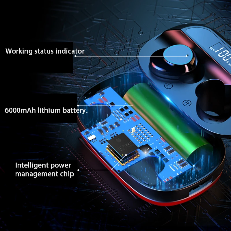 Беспроводные наушники Bluetooth 5 0 gamer гарнитура с 3000 мАч Power Bank спортивные настоящие