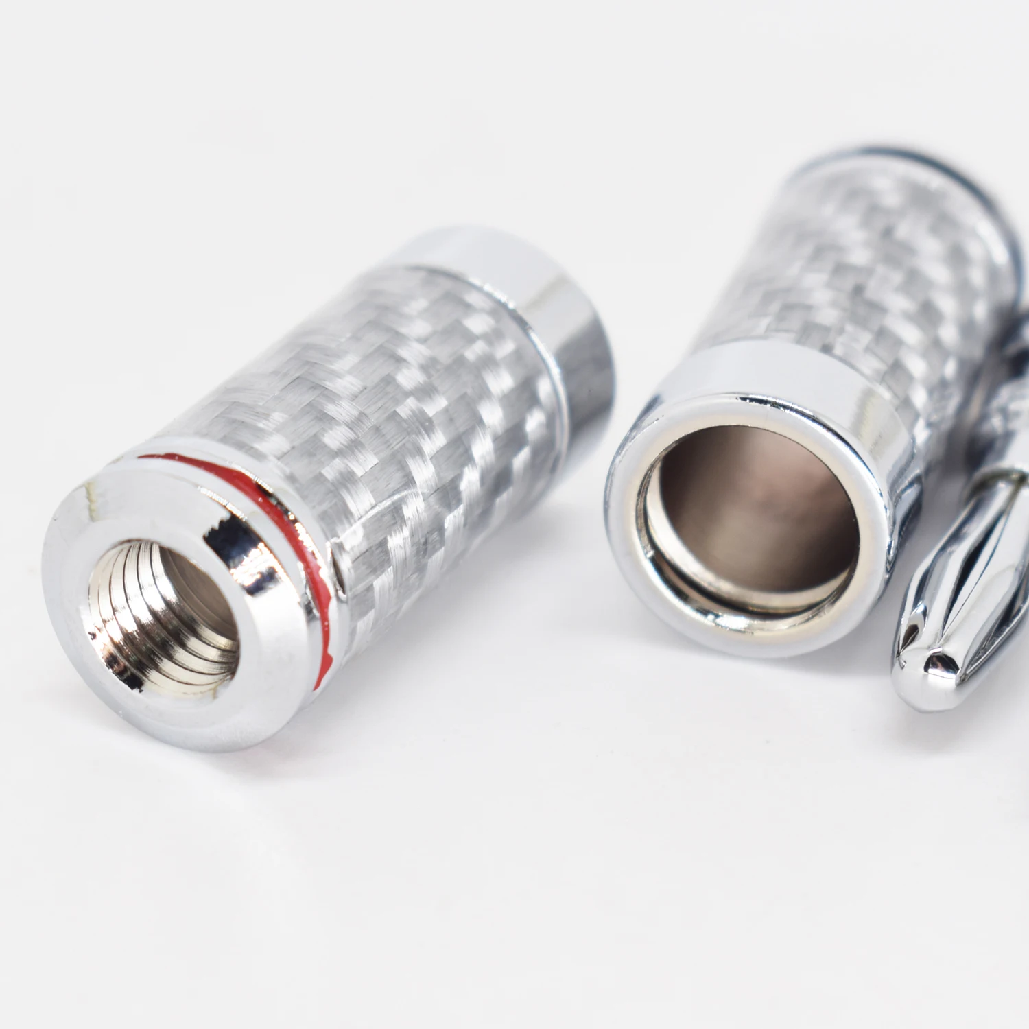 8pcs Rhodium 4mm Banana Plug Male Speaker Audio Connector Carbon Fiber Tube | Электроника