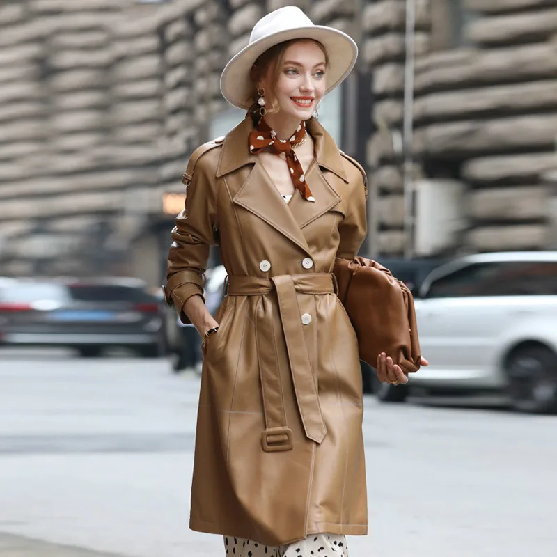 

Genuine Leather Jacket Women Long Sheepskin Coat Female Korean Women's Clothing Spring Autumn 2020 Mujer Chaqueta Pph1853