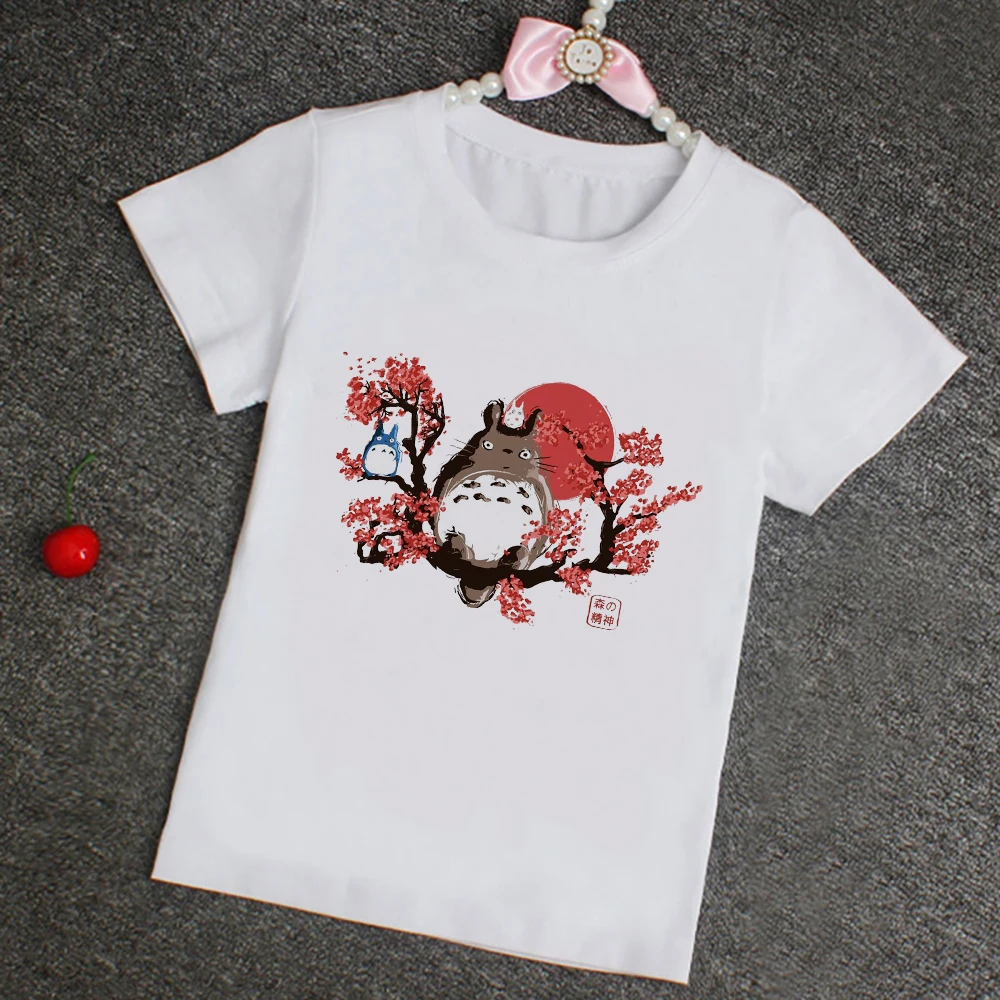 Totoro Tee Shirt Enfant Fille Studio Ghibli Anime Cute Baby Clothes Fashion Harajuku Kids Toddler Shirt Summer Children Tops