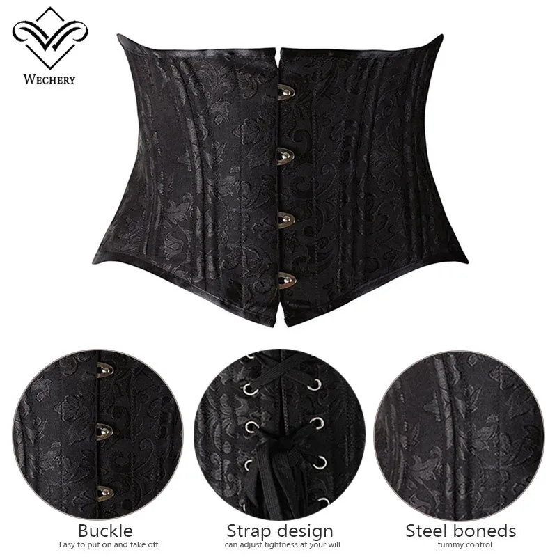Short Vintage Waist Trainer 24 Steel Bone Slimmning Belly Belt Jacquard Girdle 23cm Rigid Tummy Sheaths Women Straps And Binders