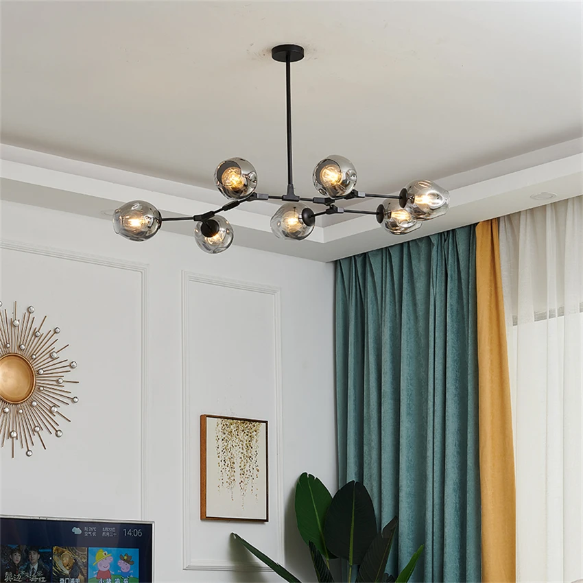 

Современные светодиодсветодиодный стеклянные люстры в стиле лофт, потолочная лампа для ресторана, комнатное домашнее кухонное освещение, ...