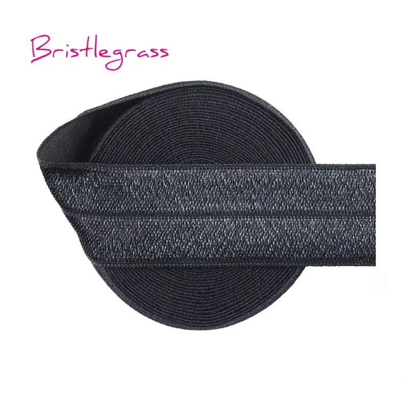 Charcoal BRISTLEGRASS 5 ярдов " 25 мм твердые блестящие FOE сгибаются по эластичности спандекс атласные ленты повязка для волос платье-пачка кружево отделка Шитье - Цвет: Charcoal