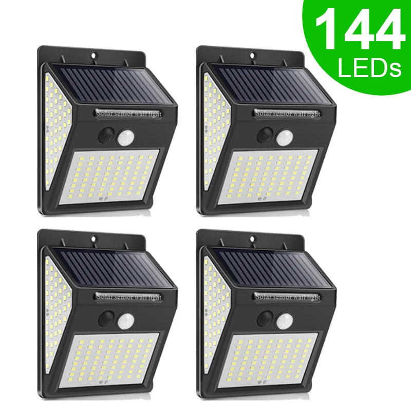 

144 LED Outdoor Solar Light Motion Sensor Wall Light Waterproof Solar Power Pathway Light for Garden Decoration Solar Wall Light