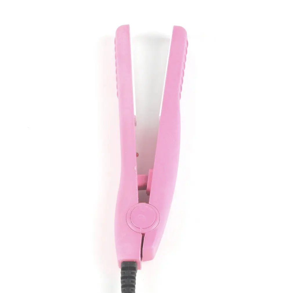 Профессиональный мини-выпрямитель для волос утюжок розовый керамический