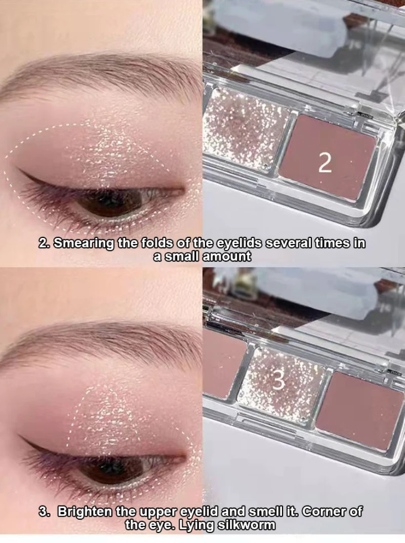 Палитра матовых блестящих теней для век 3 цвета алмазные мерцающие тени Праймер