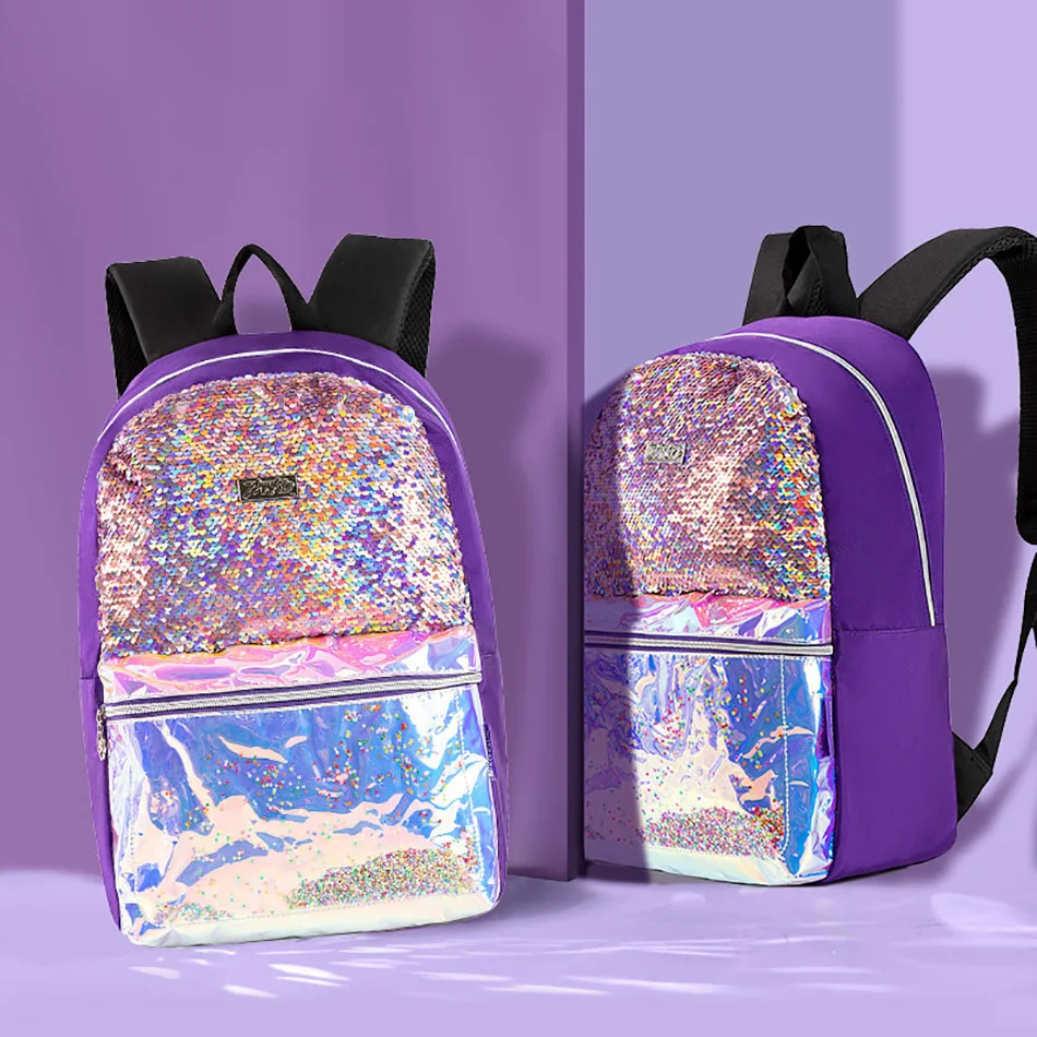 

Рюкзак с блестками для девочек и мальчиков, сумка на плечо с принтом русалки и сыпучего песка, детский школьный ранец для девочек