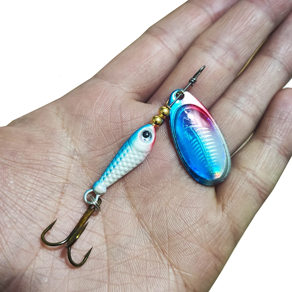 Rotating Spinner Fishing Lure 2.1-15gSpoon Sequins Metal Hard Bait Treble Hooks Wobblers Bass Pesca Tackle | Спорт и развлечения