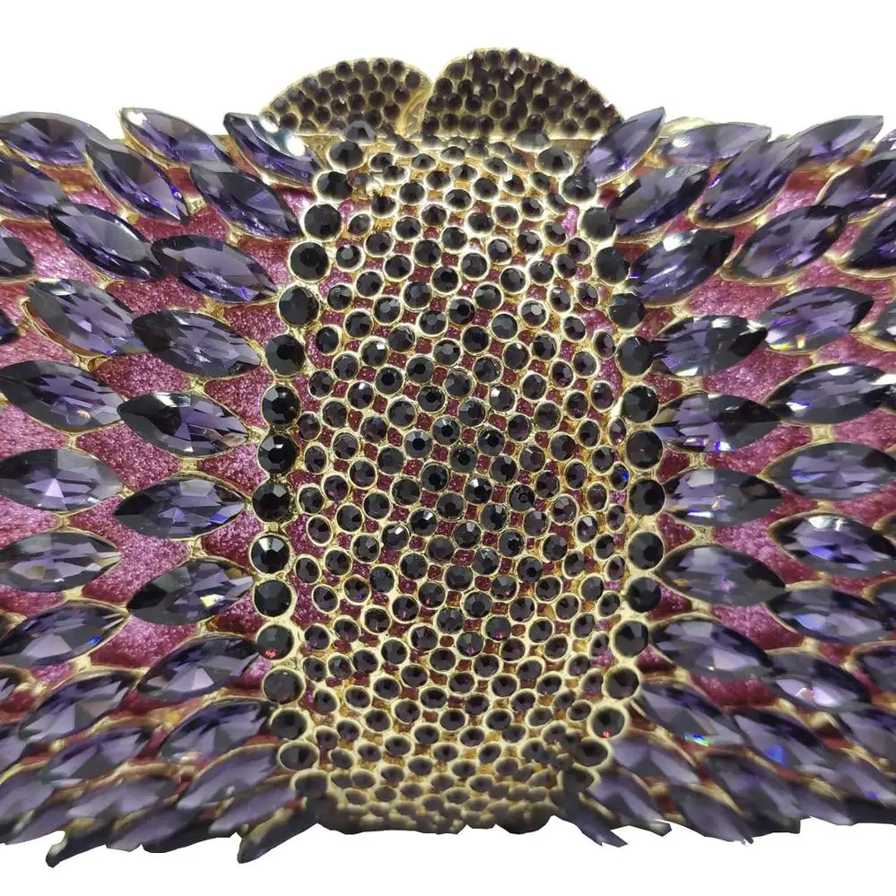 Женская вечерняя сумочка Boutique De FGG элегантная фиолетовая ажурная дамская клатч с