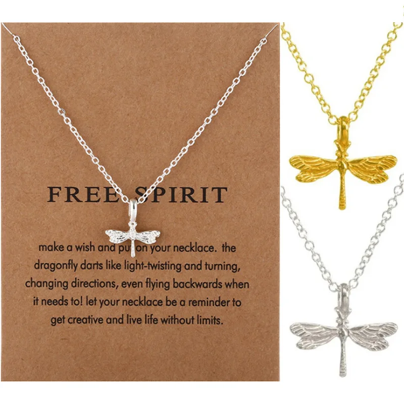 

שרשרת לגבר cadenas de acero in2021 new dragonfly pendant clavicle chain Women's jewelry Ladies necklace Valentine's Day present