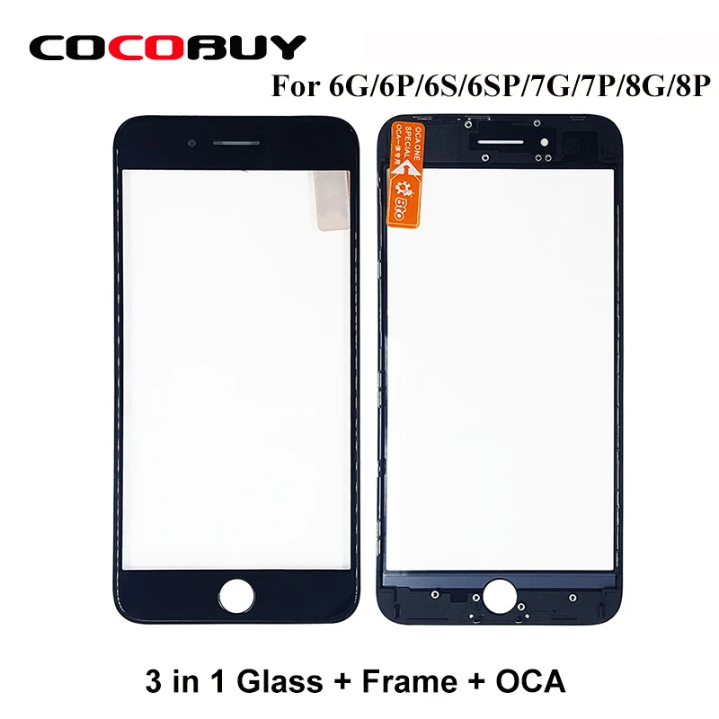 Высококачественное Переднее стекло с рамкой Novecel 3 в 1 AAA + OCA для iPhone 6G 6P 6S 6SP 7 7P 8G 8P