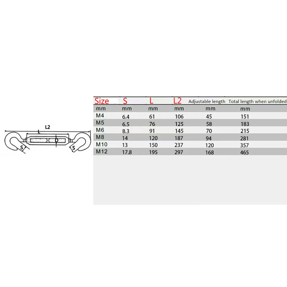 Крючок и крючок из нержавеющей стали 304 в европейском стиле M4/ M5/ M6/ M8 регулируемая