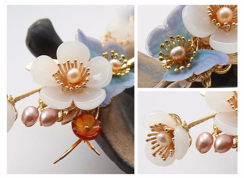 Заколка для волос женская с жемчугом и стеклом | Украшения аксессуары