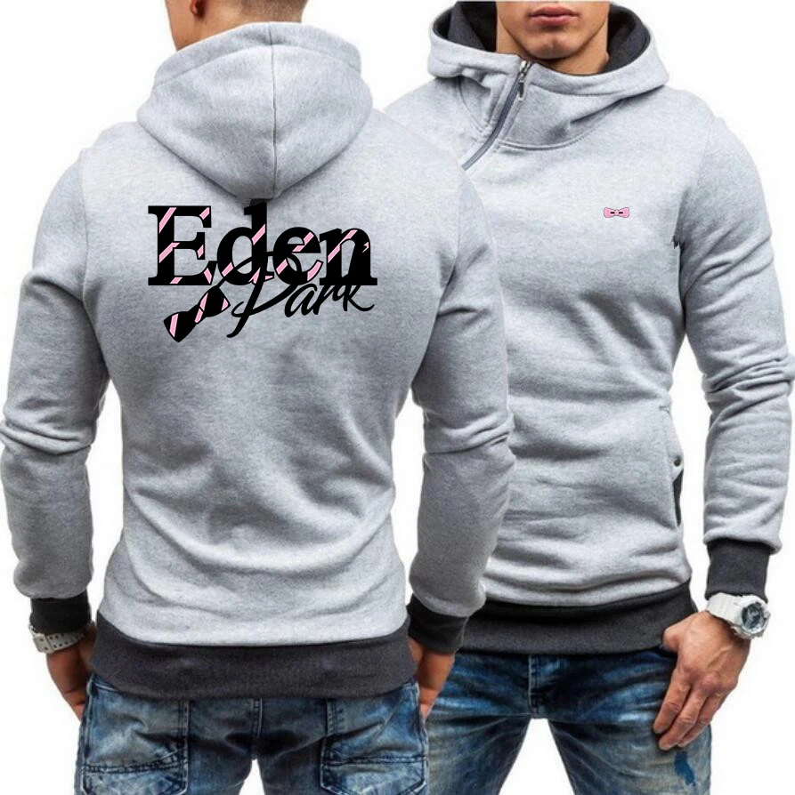 

2021 New Men's printed hooded sweatshirt, men's slim thick pullover, men's diagonal zipper hooded sweatshirt Men's Hoodie